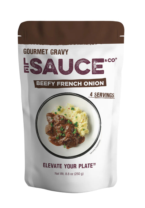 Beefy French Onion Gourmet Gravy, 4 Servings, 8.8 oz - Sauce Le Sauce & Co