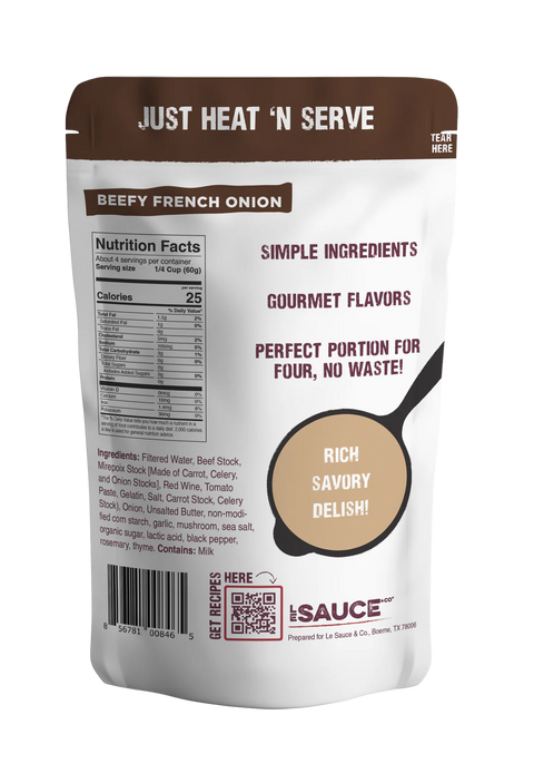 Beefy French Onion Gourmet Gravy, 4 Servings, 8.8 oz - Sauce Le Sauce & Co
