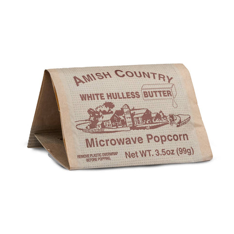 Microwave Popcorn - Buttery White Hulless, 3 pack, 3.5 oz each - Amish Country Popcorn