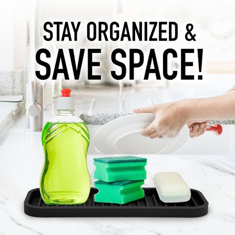 Silicone Sponge Holder for Kitchen Sink: Gray - Zulay Kitchen