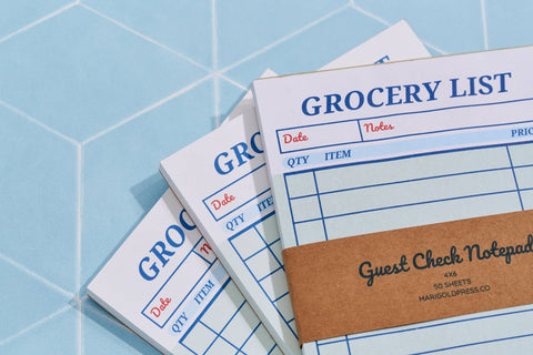 Guest Check Notepad Grocery List - Marigold Press