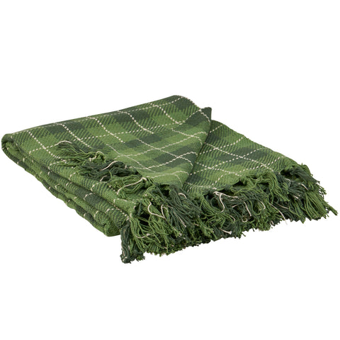 Green Tartan Throw, 50"x60" - Primitives by Kathy