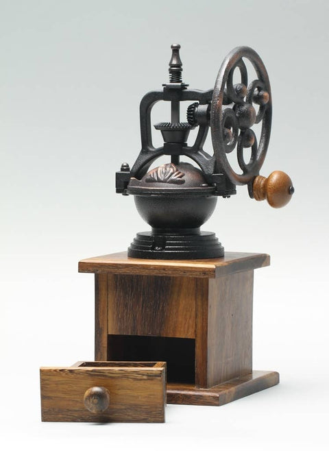 Nonie Manual Coffee Grinder With Cast Iron Hand Side Crank : Robles Wood - Baroy