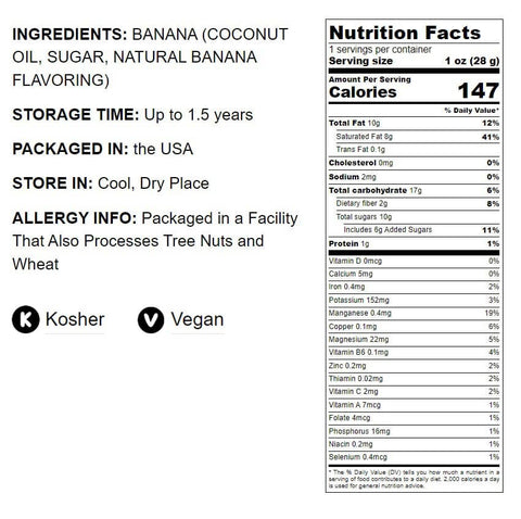 Banana Chips – Sweetened, Unsulfured, Kosher, Vegan, Bulk: 12 Ounces - Food To Live