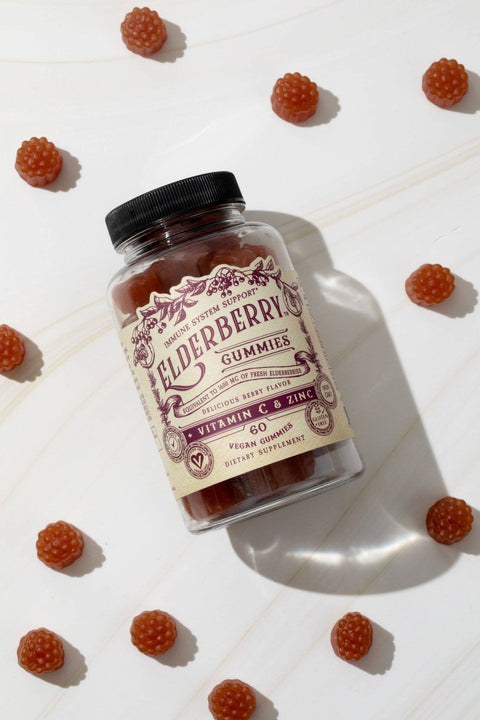 Elderberry Gummies with Zinc + Vitamin C, 60 count - Roots And Leaves
