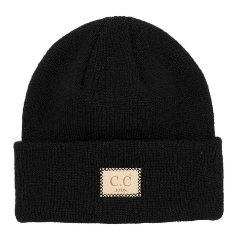 Pink Kids Suede Patch Heather Classic Beanie - Kids - One Size - Fashion City