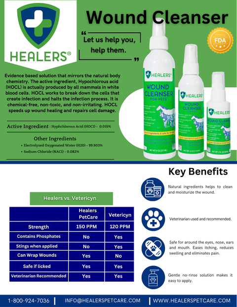 Wound Cleanser For Pets: 8 oz - Healers PetCare