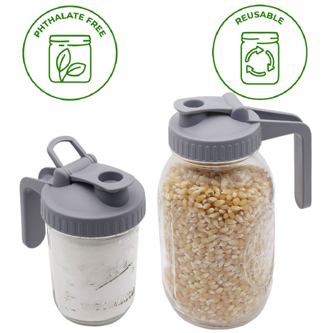 Pour & Store Pitcher Lid with Handle for Mason Jars: Brick red, Wide mouth - Mason Jar Lifestyle
