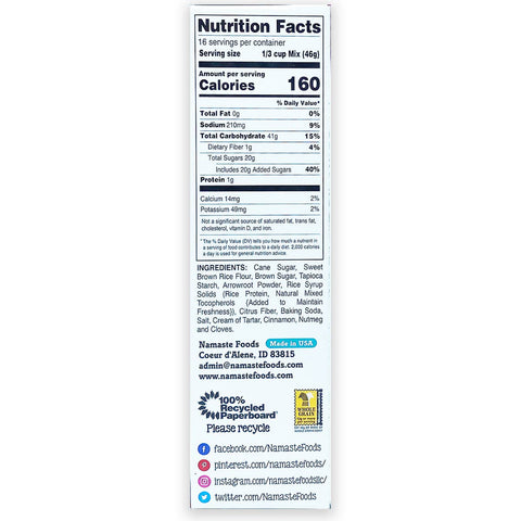 Spice Cake Mix, 26 oz, Gluten Free - Namaste Foods