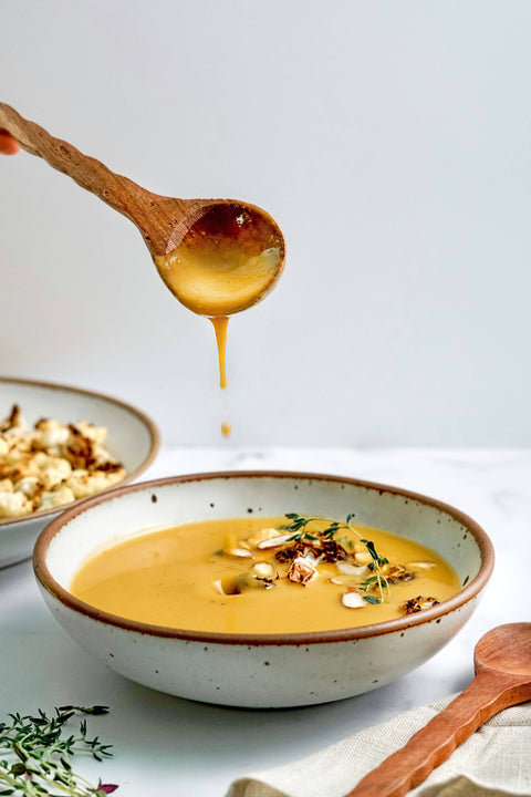 Roasted Cauliflower Soup 16 oz vegan, GF & shelf stable - 18 Chestnuts Soups
