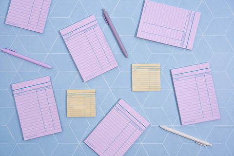 Library Card Notepad - Pink - Marigold Press