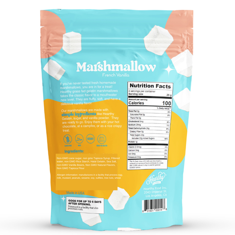 Grass-Fed Gelatin Marshmallows: Vanilla - Hearthy Foods