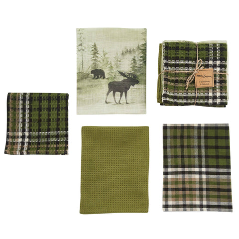Watercolor Wildlife 3 Dishtowel 1 Dishcloth Set - Park Designs