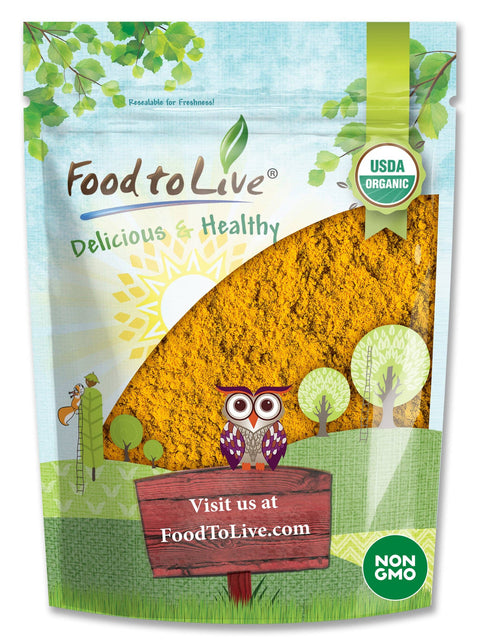 Organic Turmeric Powder – Finely Ground Turmeric Root, Raw: 8 Ounces - Food To Live