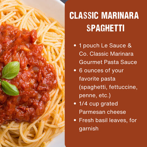 Classic Marinara Gourmet Pasta Sauce, 2 Servings, 8.8 oz - Sauce Le Sauce & Co (Copy)