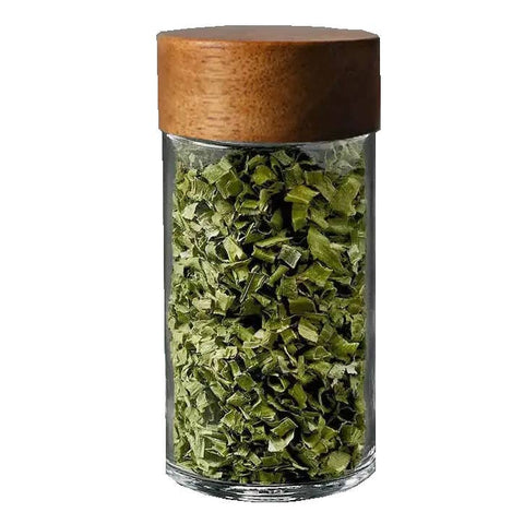 Spice Jar with Sifter, 4 oz (120 ml), Round Glass, Bamboo lid - Aleta Farms