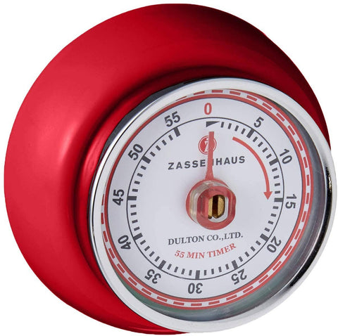 Retro Kitchen Timer, Red, 2.75” x 1.25" - Frieling USA