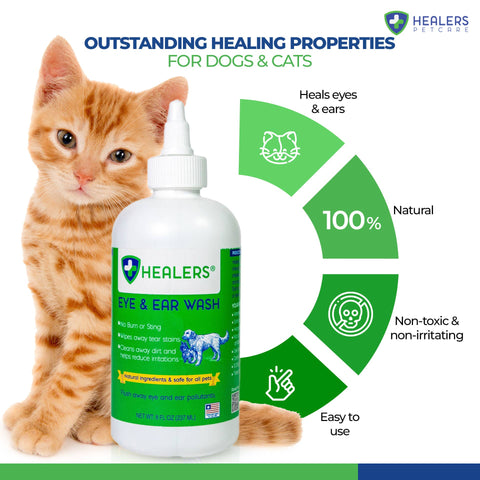 Eye and Ear Wash: 4 oz - For Pets - Healers PetCare