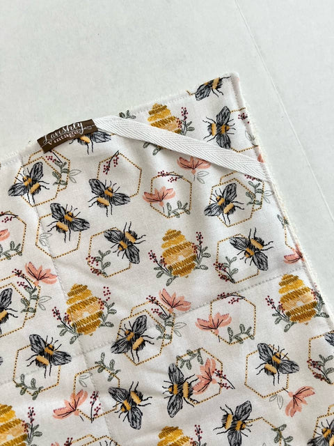 Embroidered Bee Drying Mat - Lavishly Vintage