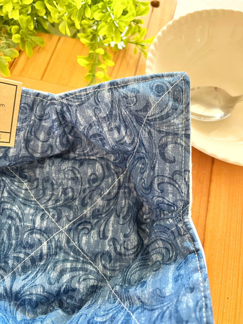 Blue Toile Chickens Bowl Cozy - Lavishly Vintage