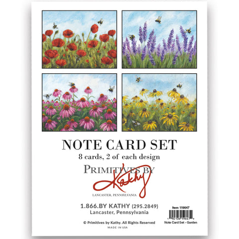 Garden Note Card, Set of 8 - Primitives by Kathy