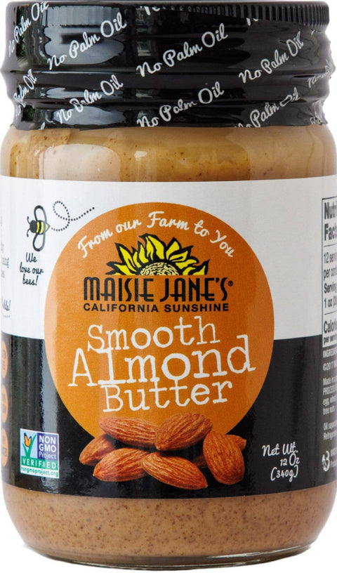 Almond Butter, Smooth - No Palm Oil, No Added Sugar or Salt - Maisie Jane’s