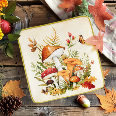 Woodland Critters Fall Canape Plate 6 in Assorted - Certified International