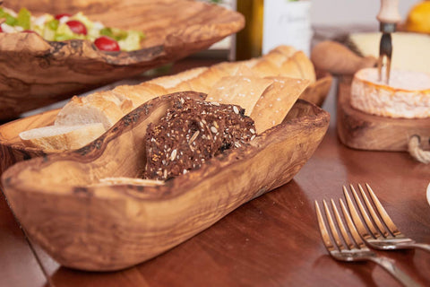 Italian Olivewood Boat Bowl, 12" Live Edge - Verve Culture