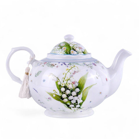 Lily of the Valley Bone China Teapot, 1.14 qt, in Gift Box