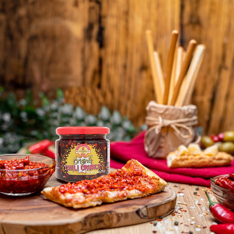 TuttoCalabria Original Chili Crispy, Hot Calabrian Chili Pepper Crispy in Extra Virgin Olive Oil, 6.5 oz - Wholesale Italian Food