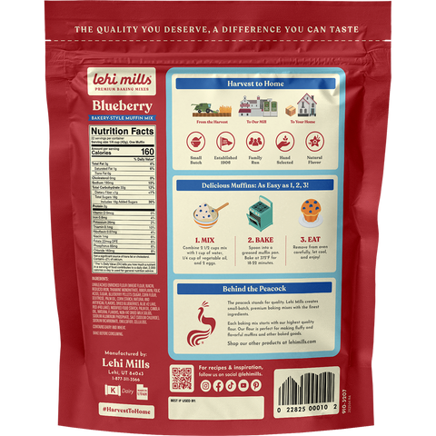 Blueberry Muffin Mix: 2lb Pouch - Lehi Mills