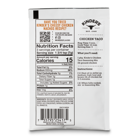 Chicken Taco Mexican Seasoning - Kinder's Sauces & Seasonings