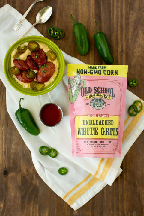 Stone Ground White Grits, 1lb - Old School Brand™