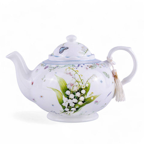 Lily of the Valley Bone China Teapot, 1.14 qt, in Gift Box