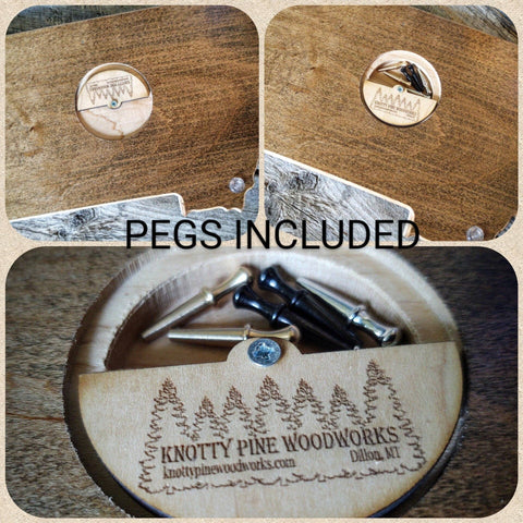 Cribbage Board: Idaho Shape with Moose - Knotty Pine Woodworks