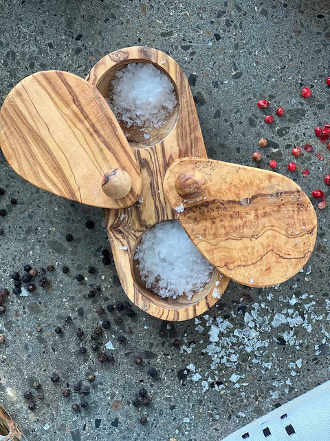 Olive Wood Salt and Pepper Keeper - Scents and Feel