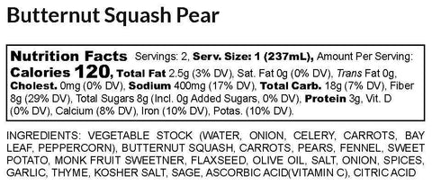 Butternut Squash Pear Soup 16 oz - 18 Chestnuts Soups