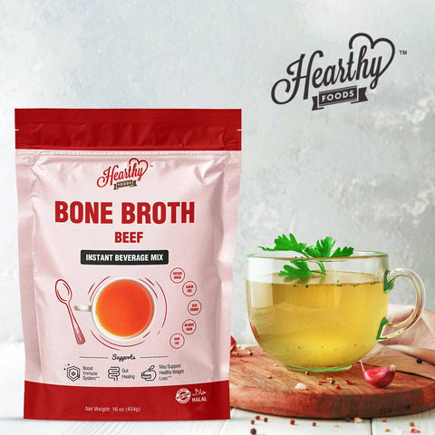 Beef Bone Broth Powder, 16 oz - Hearthy Foods