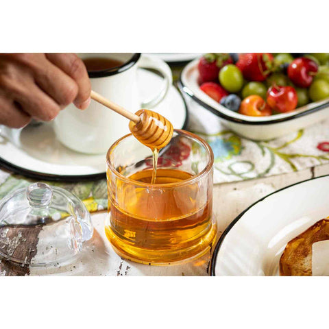 Honey Dipper Set, Includes Glass Jar & Wood Dipper - TableCraft Products Company