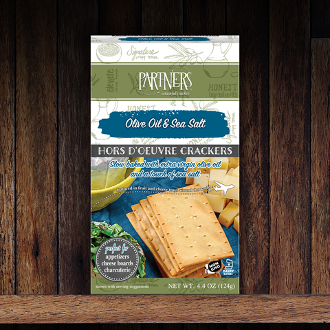 Olive Oil & Sea Salt Hors d'Oeuvre Crackers - Partners Crackers