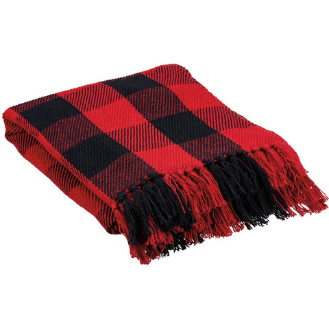 Red And Black Buffalo Check Throw Blanket - Primitives by Kathy