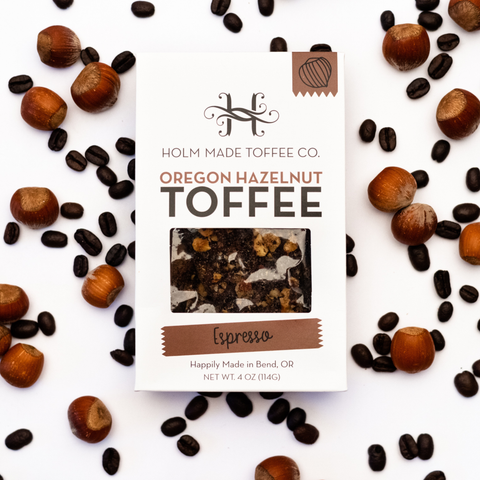 Espresso - Oregon Hazelnut Toffee, 4 oz - Holm Made Toffee Co.
