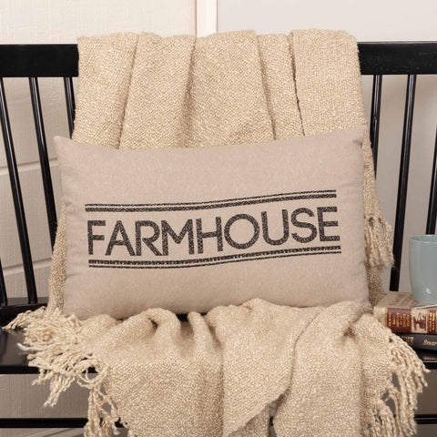 Sawyer Mill Charcoal Farmhouse Pillow, 14x22 in - VHC Brands