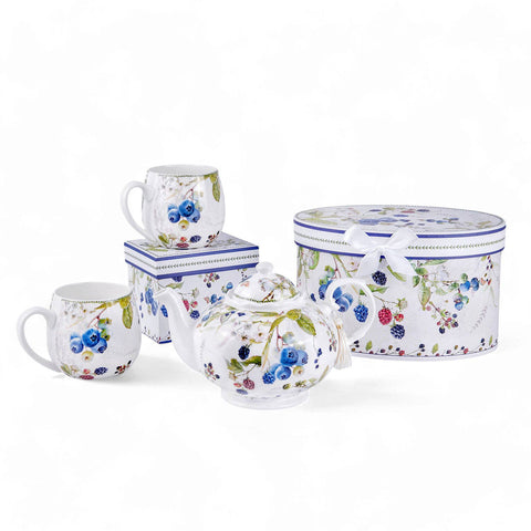Wild Berries Bone China Teapot, 1.14 qt, in Gift Box