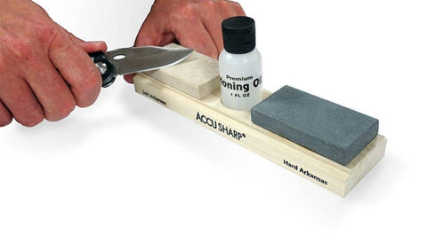 AccuSharp Arkansas Whetstone Combo Knife Sharpening Kit, w/ Honing Oil #023C - Benhalex
