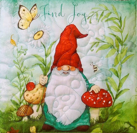 Gnome Potholders: Stay Grateful - Red Mitten