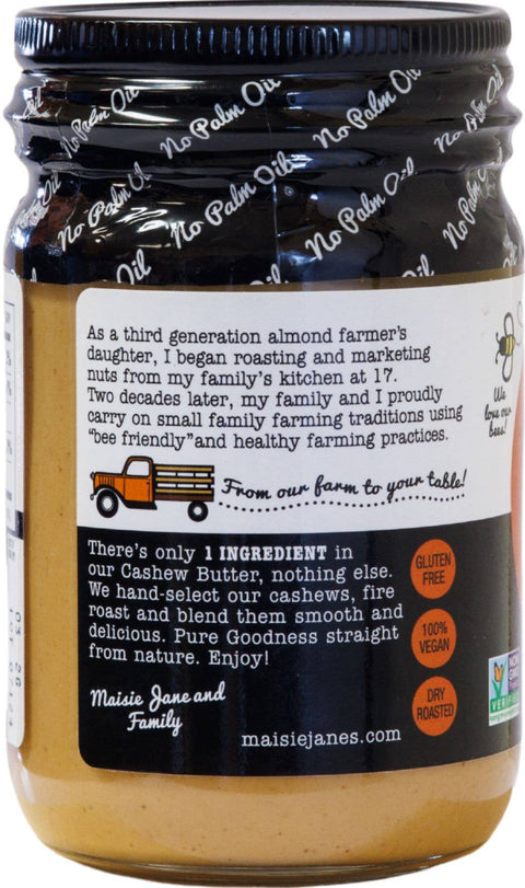 Cashew Butter, Creamy - No Palm Oil, No Added Sugar or Salt - Maisie Jane’s