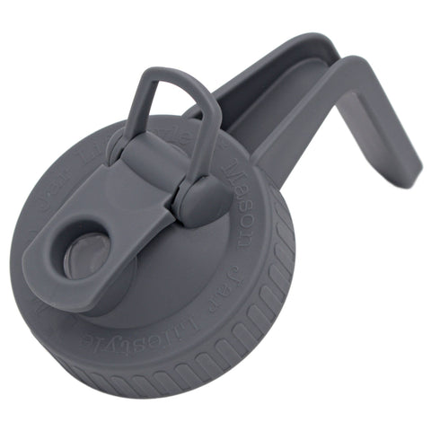 Wide Mouth Pour & Store Pitcher Lid with Handle: Charcoal Gray - Mason Jar Lifestyle