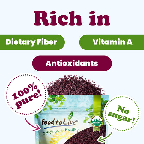 Organic Acai Berry Powder –Non-GMO, Kosher, Raw, Freeze-Dried: 0.25 Pound - Food To Live