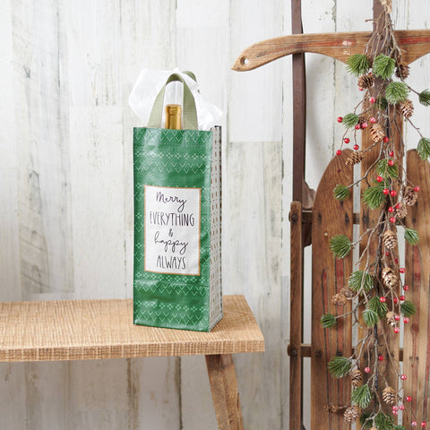Merry Everything Wine Tote - Primitives by Kathy